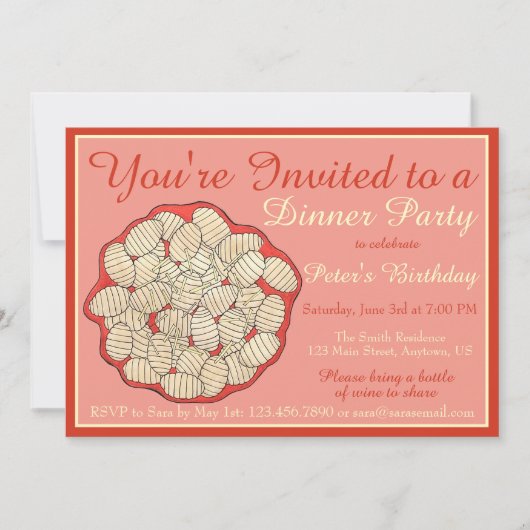 Invitation Gnocchi Italien Potatouages Dîner de fête (Devant)