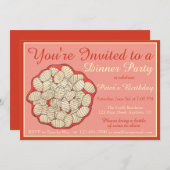 Invitation Gnocchi Italien Potatouages Dîner de fête (Devant / Derrière)