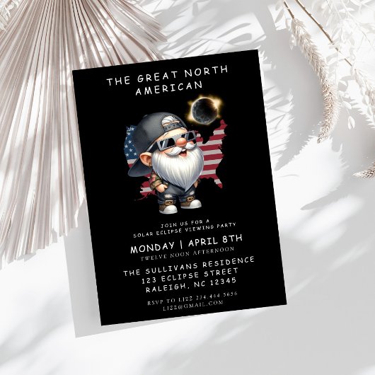 Invitation Gnome 2024 Total Éclipse Solaire Visualisation Par