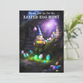 Invitation Gnome à la nuit Joyeux chasse aux oeufs de Pâques (Debout devant)