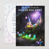 Invitation Gnome à la nuit Joyeux chasse aux oeufs de Pâques (Devant / Derrière)