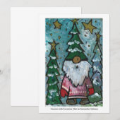 Invitation Gnome avec une ambiance des années soix (Devant / Derrière)