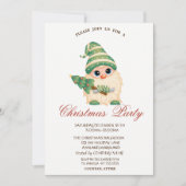 Invitation Gnome Christmas Tree Red Company Christmas Party (Devant)