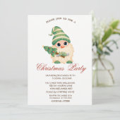 Invitation Gnome Christmas Tree Red Company Christmas Party (Debout devant)