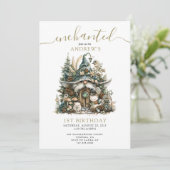 Invitation Gnome de forêt enchantée 1er anniversaire (Debout devant)