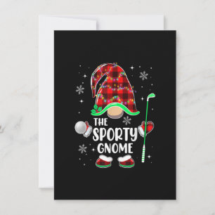 Invitation Gnome de golf sportif Buffalo Plaid Christmas Ligh