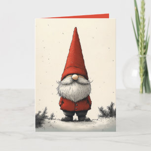 Invitation Gnome de l'hiver joyeux au chapeau rouge