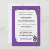 Invitation Gnome de Mardi Gras avec gâteau du roi (Dos)