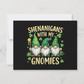 Invitation Gnome du trèfle chanceux de la Saint-Patrick (Dos)