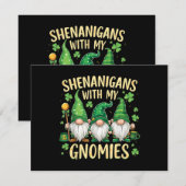 Invitation Gnome du trèfle chanceux de la Saint-Patrick (Devant / Derrière)