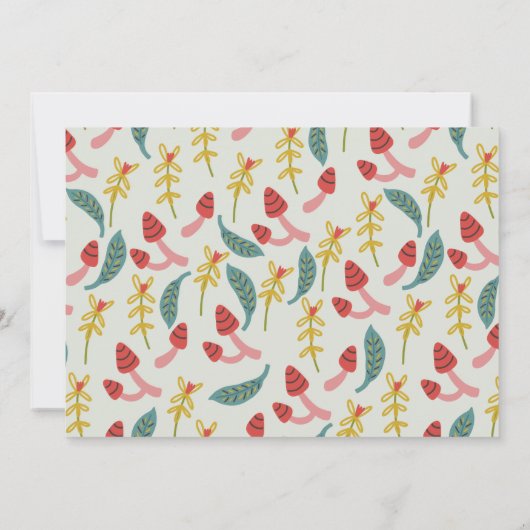 Invitation Gnome Garden Champhroom Green Anniversaire de enfa (Dos)