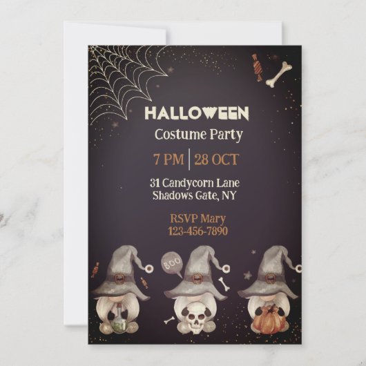 Invitation Gnome Halloween (Devant)