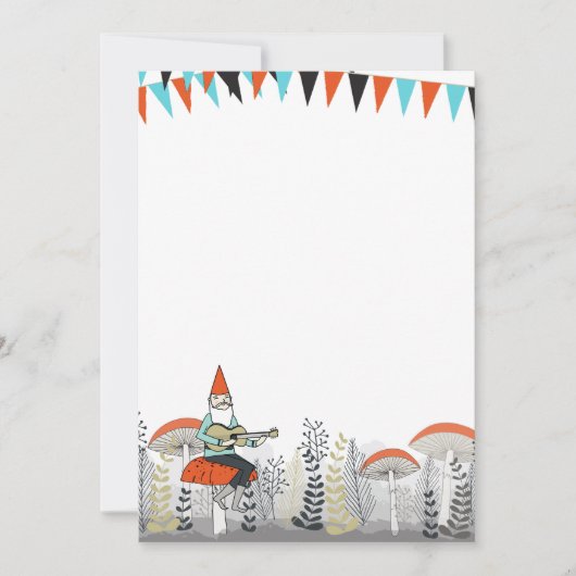 Invitation Gnome jouant l'invitation de guitare (Devant)