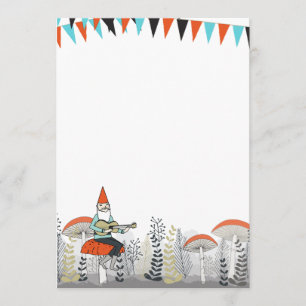 Invitation Gnome jouant l'invitation de guitare