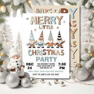 Invitation Gnome Merry Little Christmas Party
