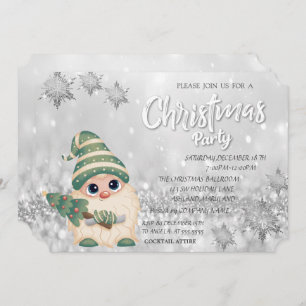 Invitation Gnome PineTree Bokeh Corporate Christmas Party