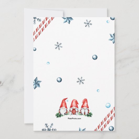 Invitation Gnome Pour Fête De Noël (Dos)