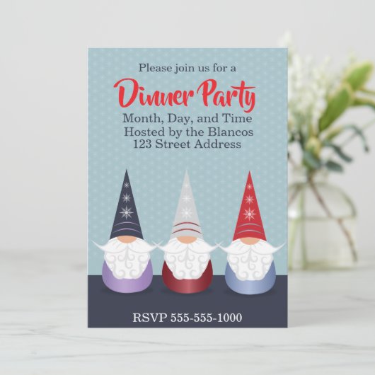 Invitation Gnome pour les vacances (Debout devant)