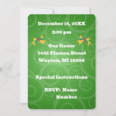 Invitation Gnome Stocking Holly Feuille Sucres de canne Noël (Dos)