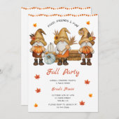 Invitation Gnome Thanksgiving Fall Party (Devant / Derrière)