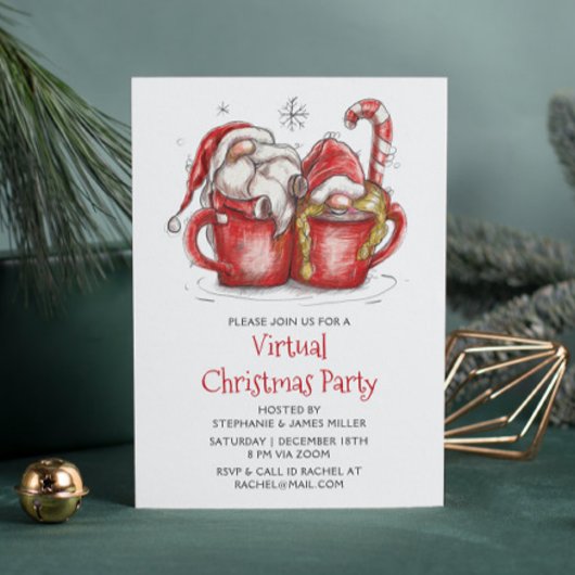 Invitation Gnome Virtual Christmas Party Quarantine Online