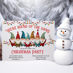 Invitation Gnomes amusants Fête de Noël