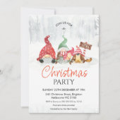 Invitation Gnomes avec bébé et chien Fête de Noël de la famil (Devant)