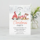 Invitation Gnomes avec bébé et chien Fête de Noël de la famil (Debout devant)