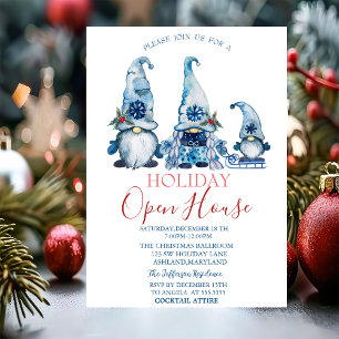 Invitation Gnomes bleus mignons aquarelle pour une soirée por