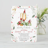 Invitation Gnomes Champagne Glass Balls Compagnie Noël (Debout devant)