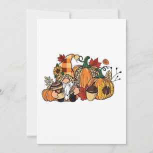 Invitation Gnomes de Thanksgiving Feuilles d'automne Gnomes D
