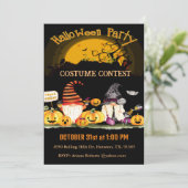 Invitation Gnomes Et Citrouille Halloween Costume Party (Debout devant)