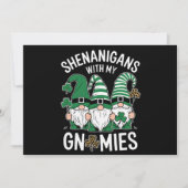 Invitation Gnomes léopard Shamrock chanceux St Patricks Day  (Devant)