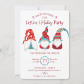 Invitation Gnomes Noël Fête Fête Mignonne Fun Festive (Devant)