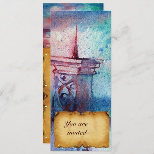 Invitation GNOMON ET DAME DU LAC Parchemin Brown (Devant / Derrière)