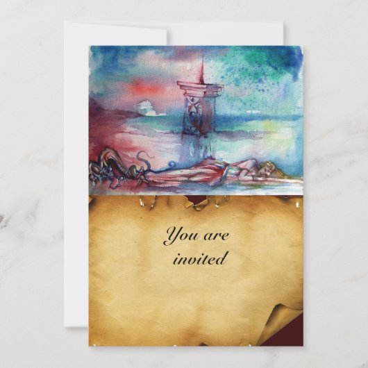 Invitation GNOMON ET DAME DU LAC Parchemin marron (Devant)