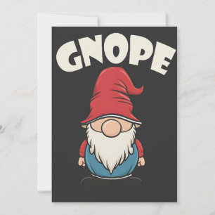 Invitation Gnope pas aujourd'hui drôle Gnome amoureux