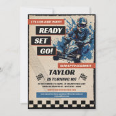 Invitation Go Kart fête d'anniversaire (Devant)