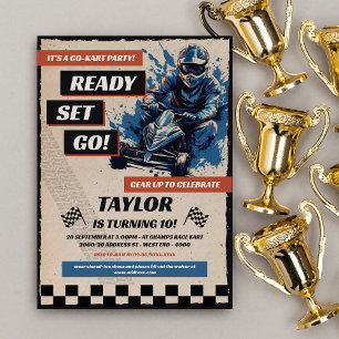 Invitation Go Kart fête d'anniversaire