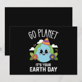Invitation Go Planet Son Jour des terres Amusant Anniversaire (Devant / Derrière)