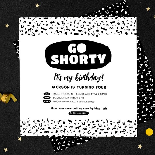 Invitation Go shorty 90s Hip hop Rap Anniversaire
