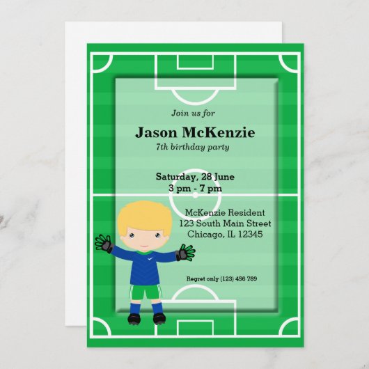 Invitation Goalkeeper (Devant / Derrière)