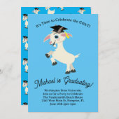 Invitation Goat Graduation Party mignonne (Devant / Derrière)