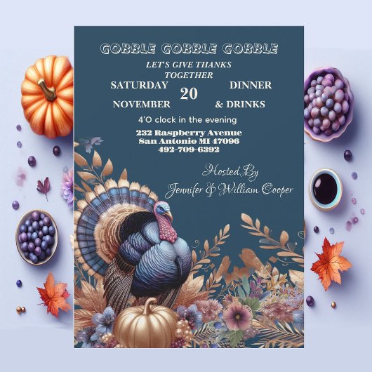 Invitation Gobble Gobble Gobble Son Temps Turquie Thankgiving