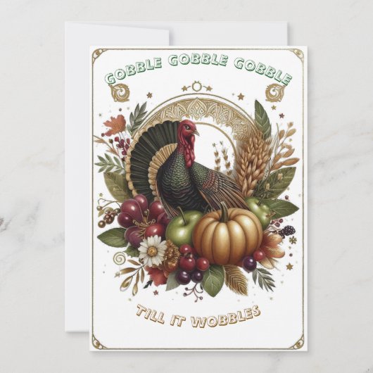 Invitation Gobble Gobble Gobble Turquie Fête d'Action de grâc (Dos)