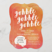 Invitation Gobble Gobble Moderne Turquie Dîner D'Action De Ga (Devant / Derrière)