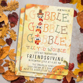 Invitation Gobble Gobble Till You Wobble Funny Thanksgiving