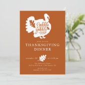 Invitation Gobble Gobble Turquie Dîner D'Action De Grâce (Debout devant)