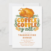 Invitation Gobble Gobble Y'all Thanksgiving (Devant)