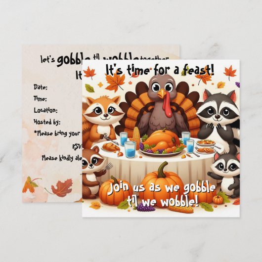 Invitation Gobble jusqu'à ce que nous titubions (Devant / Derrière)